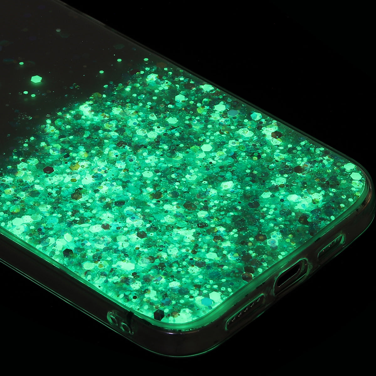 For Samsung Galaxy S24 Case Sparkle Sequins Luminous Epoxy TPU Phone Cover - Blue