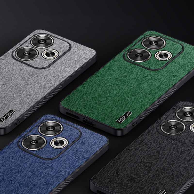 For Xiaomi Redmi Turbo 3 5G Slim-Fit Phone Case PU Leather+PC+TPU Phone Cover - Green