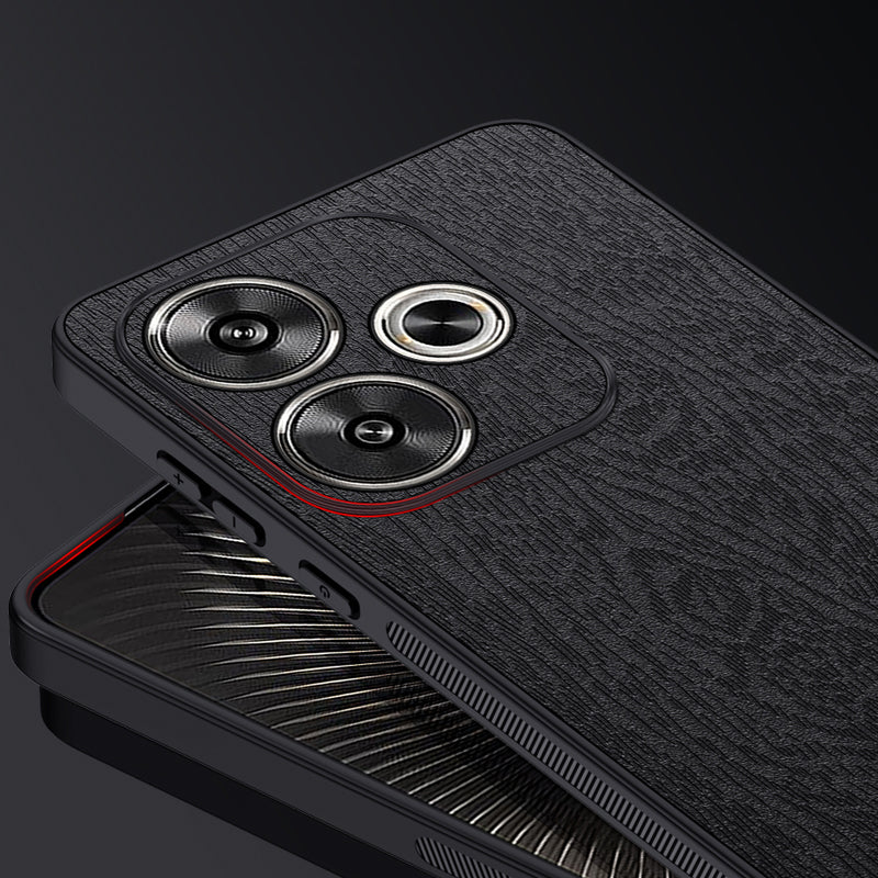 For Xiaomi Redmi Turbo 3 5G Slim-Fit Phone Case PU Leather+PC+TPU Phone Cover - Grey