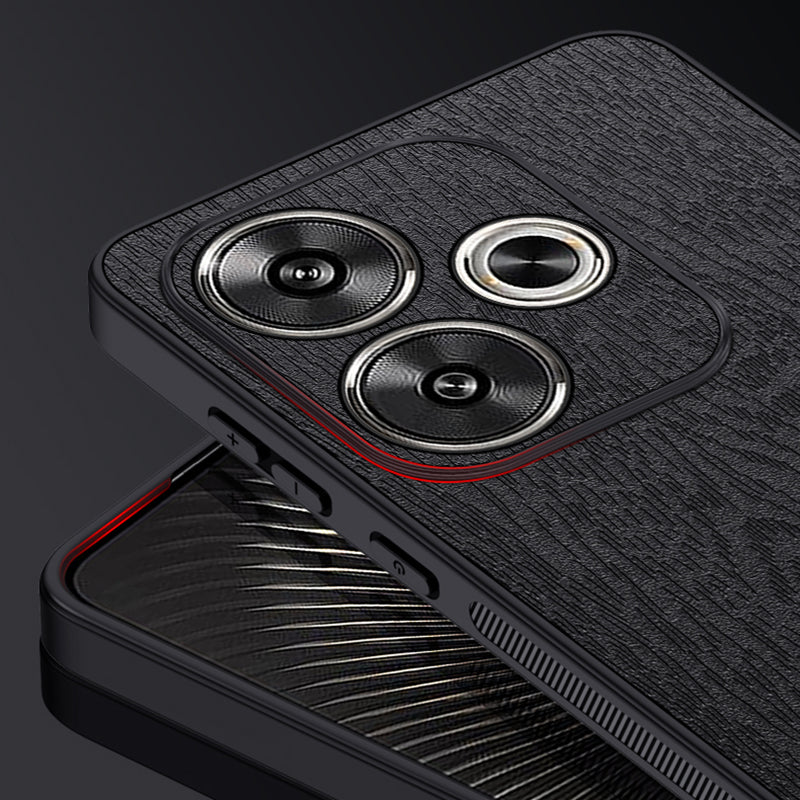 For Xiaomi Redmi Turbo 3 5G Slim-Fit Phone Case PU Leather+PC+TPU Phone Cover - Grey