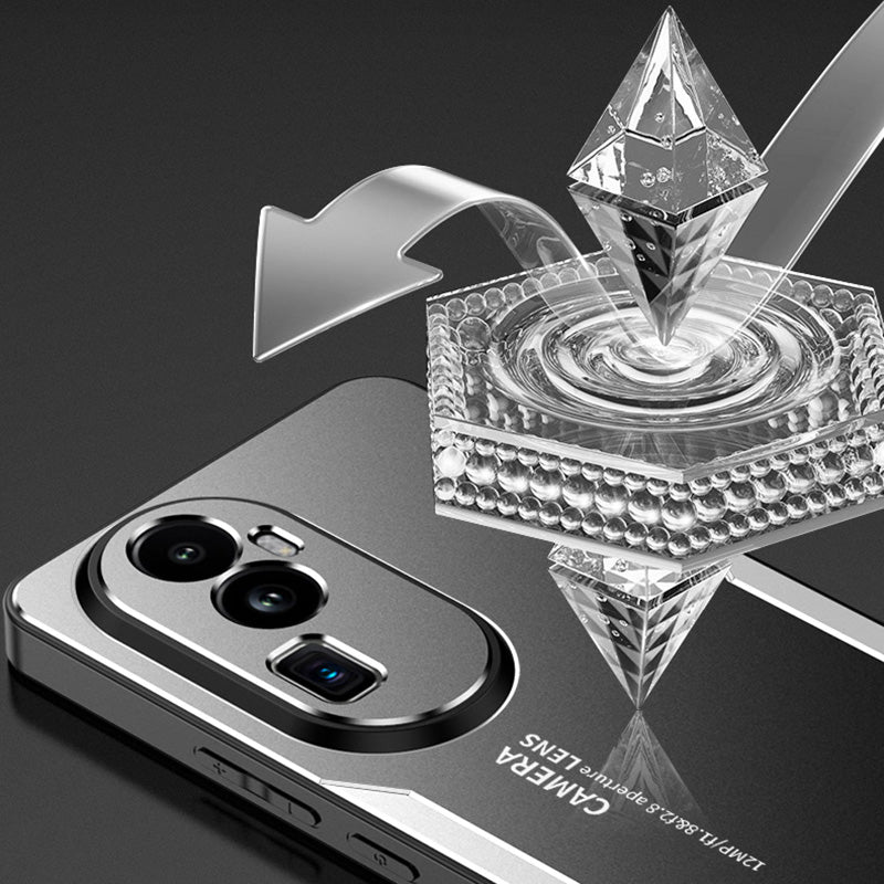 For Oppo Reno10 Pro+ 5G Case Aluminum Alloy Matte Back Phone Cover - Red