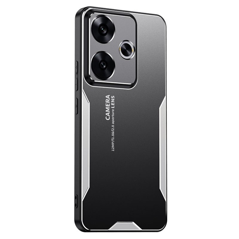For Xiaomi Redmi Turbo 3 5G Case Aluminum Alloy+PC+TPU Shock Absorption Phone Cover - Silver