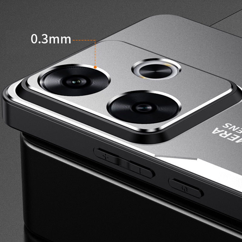 For Xiaomi Redmi Turbo 3 5G Case Aluminum Alloy+PC+TPU Shock Absorption Phone Cover - Silver