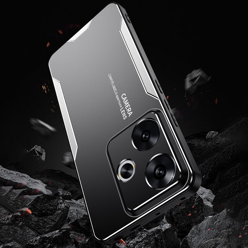For Xiaomi Redmi Turbo 3 5G Case Aluminum Alloy+PC+TPU Shock Absorption Phone Cover - Silver