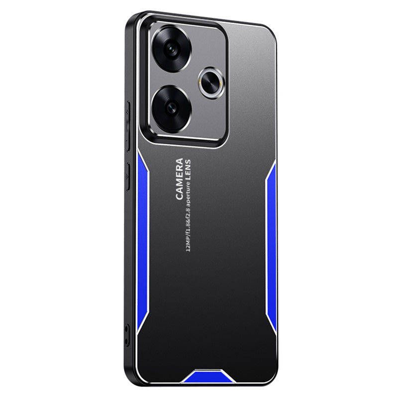 For Xiaomi Redmi Turbo 3 5G Case Aluminum Alloy+PC+TPU Shock Absorption Phone Cover - Blue