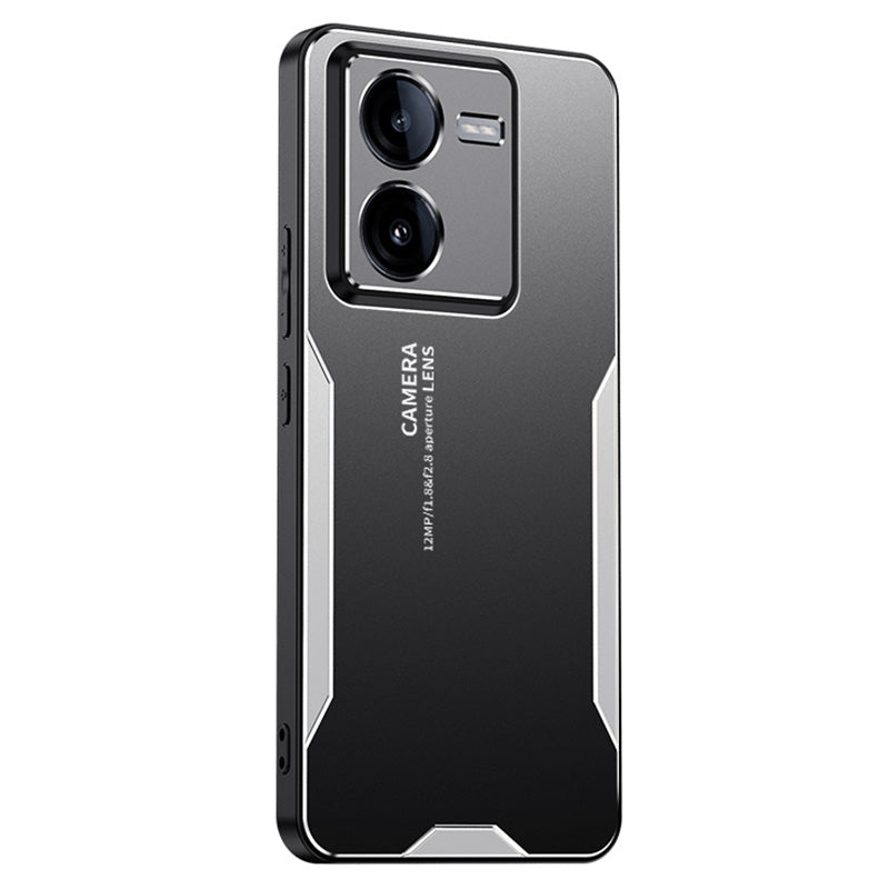 For vivo iQOO Z8x 5G Case Aluminum Alloy+PC+TPU Slim Matte Phone Cover - Silver