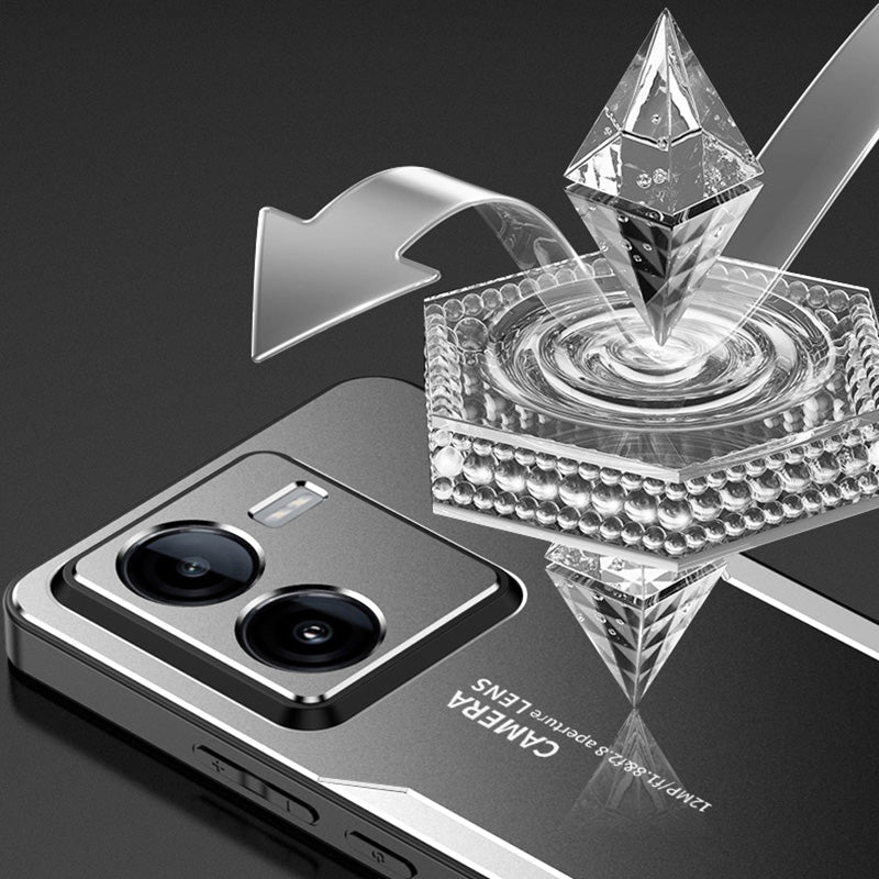 For vivo iQOO Z8x 5G Case Aluminum Alloy+PC+TPU Slim Matte Phone Cover - Silver