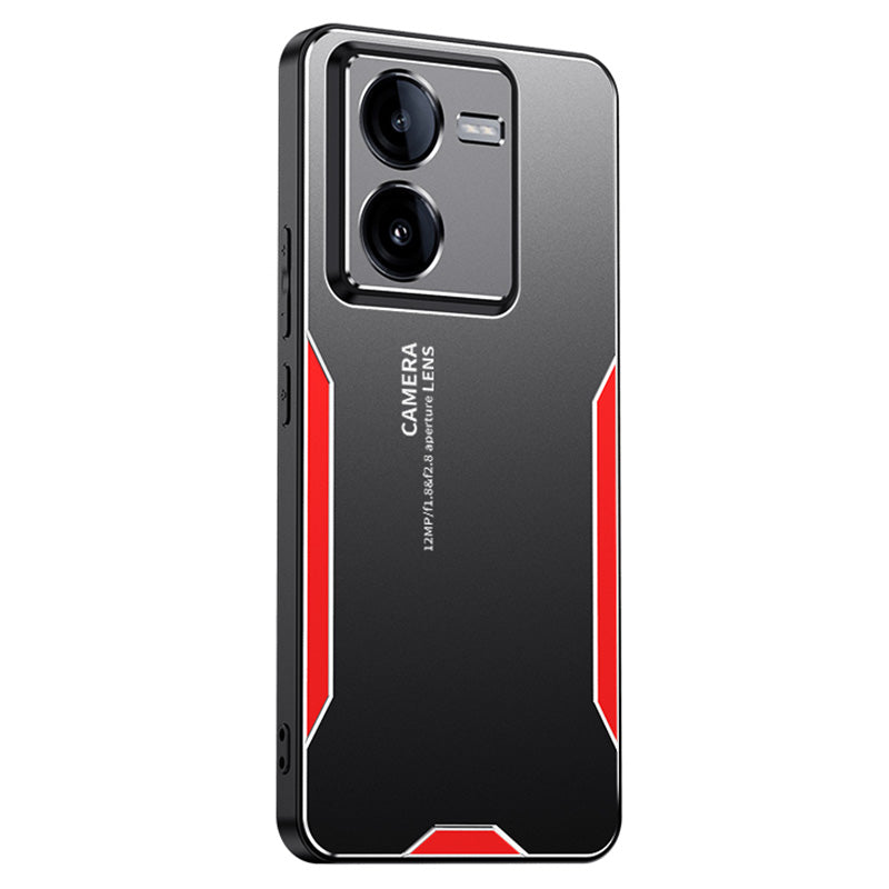 For vivo iQOO Z8x 5G Case Aluminum Alloy+PC+TPU Slim Matte Phone Cover - Red