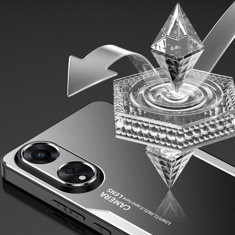 For Oppo A1 Pro 5G Case Aluminum Alloy+PC+TPU Drop Resistant Matte Phone Cover - Silver