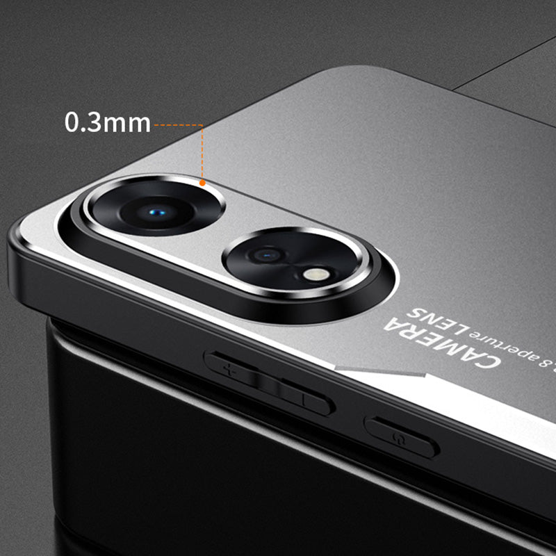 For Oppo A1 Pro 5G Case Aluminum Alloy+PC+TPU Drop Resistant Matte Phone Cover - Gold