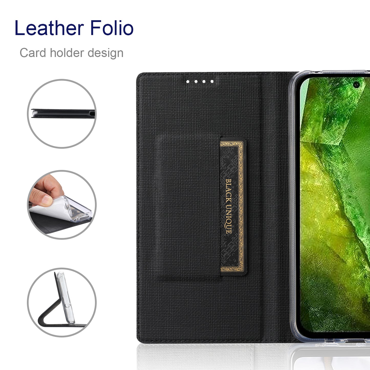 VILI DMX Series For Google Pixel 8a Phone Case Card Holder Leather Cover Mobile Accessories Wholesale - Black