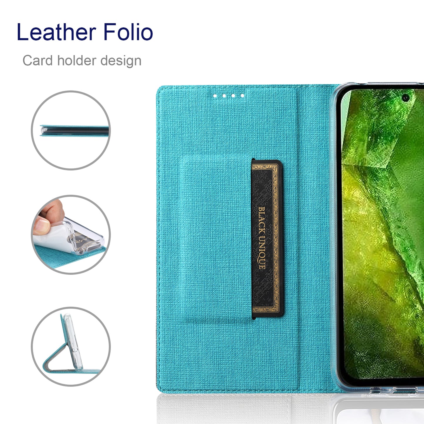 VILI DMX Series For Google Pixel 8a Phone Case Card Holder Leather Cover Mobile Accessories Wholesale - Blue