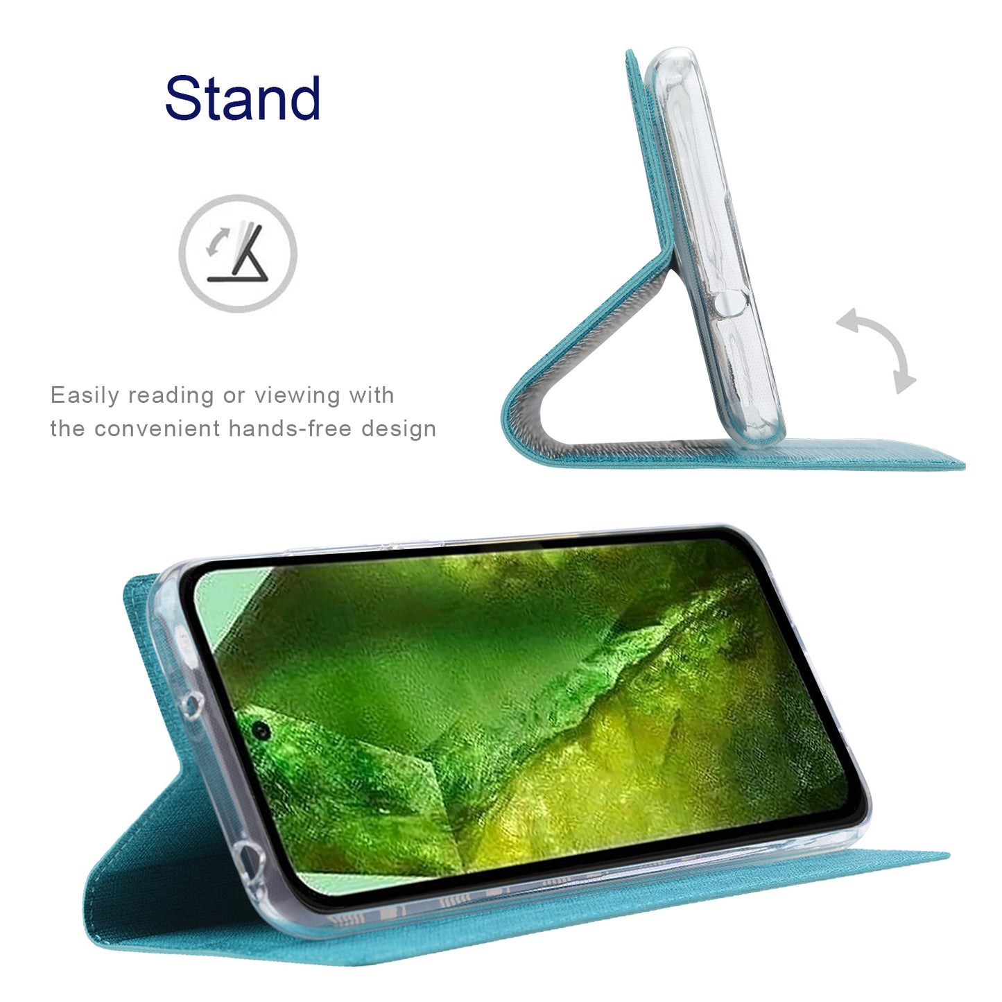 VILI DMX Series For Google Pixel 8a Phone Case Card Holder Leather Cover Mobile Accessories Wholesale - Blue