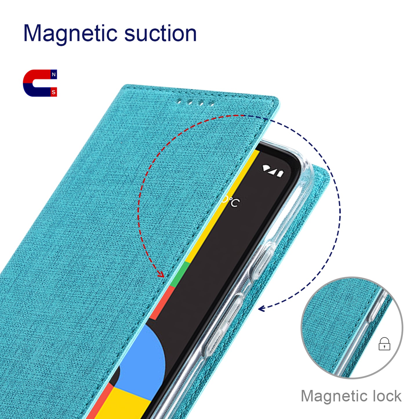 VILI DMX Series For Google Pixel 8a Phone Case Card Holder Leather Cover Mobile Accessories Wholesale - Blue