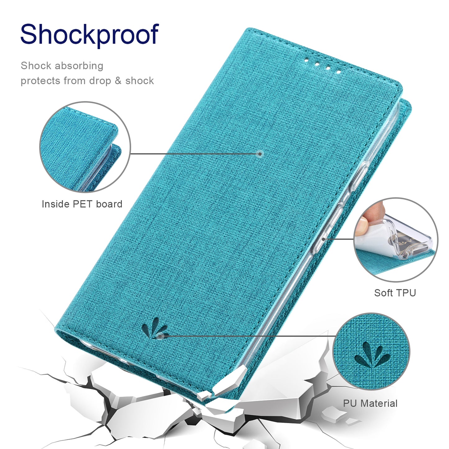 VILI DMX Series For Google Pixel 8a Phone Case Card Holder Leather Cover Mobile Accessories Wholesale - Blue