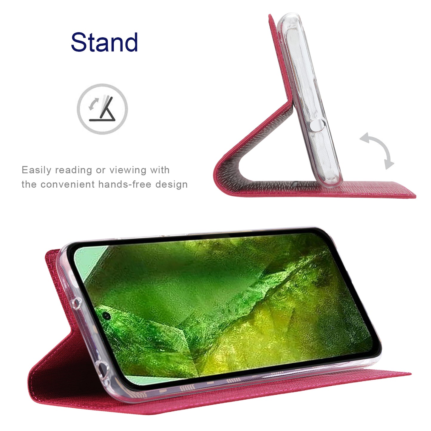 VILI DMX Series For Google Pixel 8a Phone Case Card Holder Leather Cover Mobile Accessories Wholesale - Rose