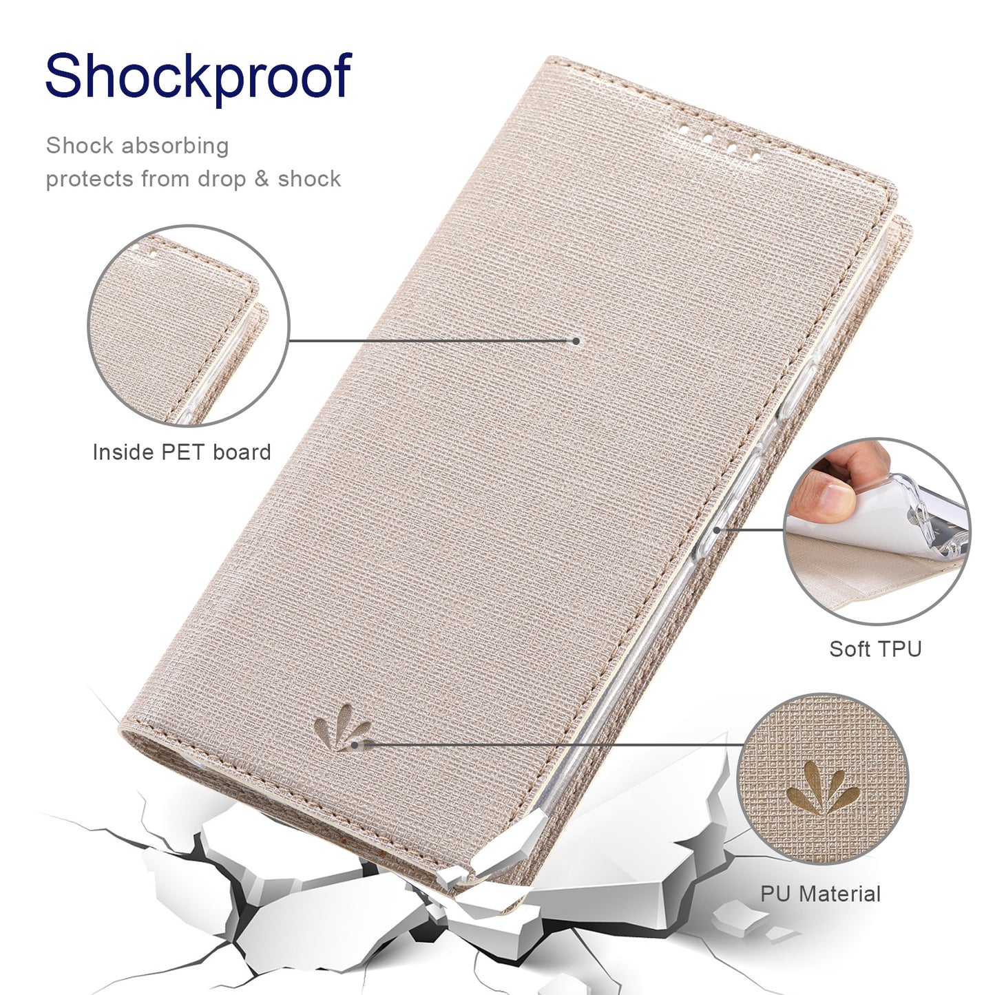 VILI DMX Series For Google Pixel 8a Phone Case Card Holder Leather Cover Mobile Accessories Wholesale - Khaki