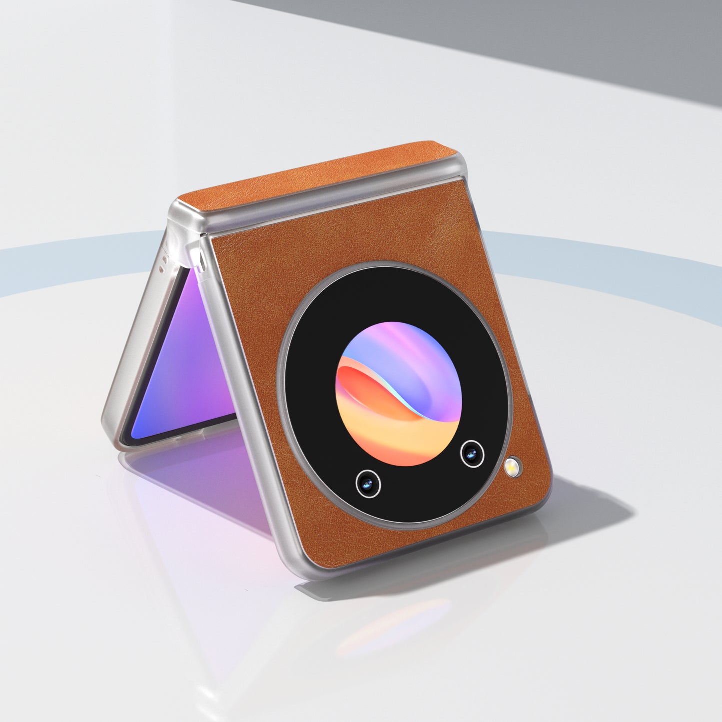 ABEEL For ZTE nubia Flip 5G Case Matte Edge Cowhide Texture Leather+PC Phone Cover - Brown