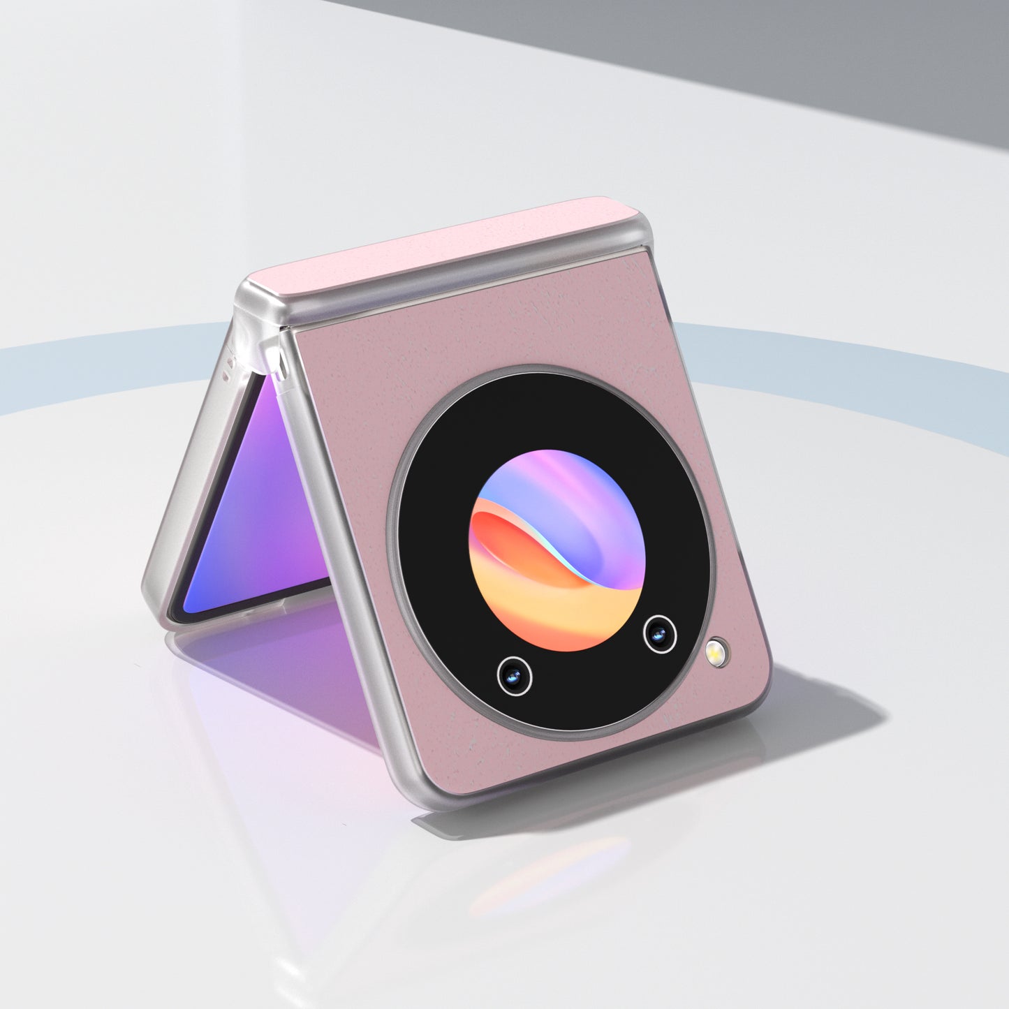 ABEEL For ZTE nubia Flip 5G Case Matte Edge Cowhide Texture Leather+PC Phone Cover - Pink