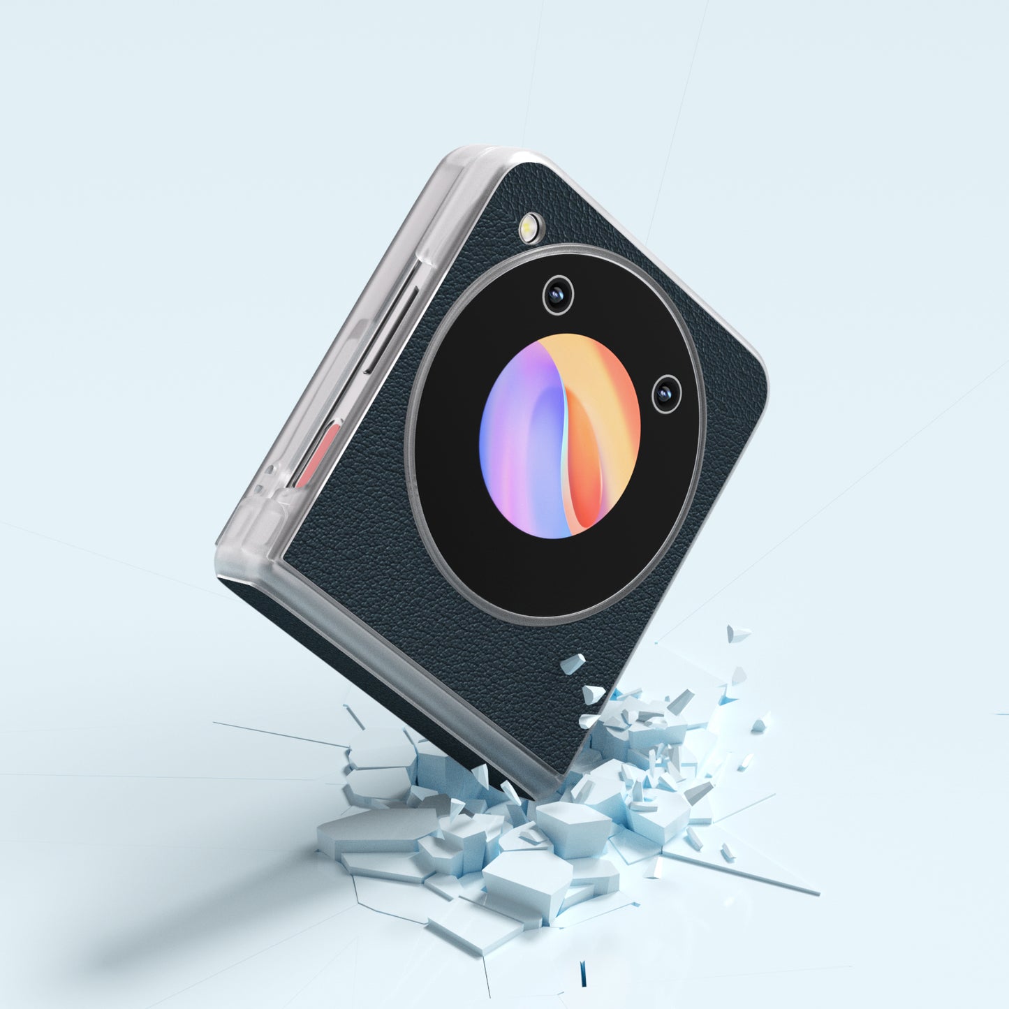 ABEEL For ZTE nubia Flip 5G Phone Case Genuine Cow Leather Coated PC Cover Matte Clear Edge - Dark Green