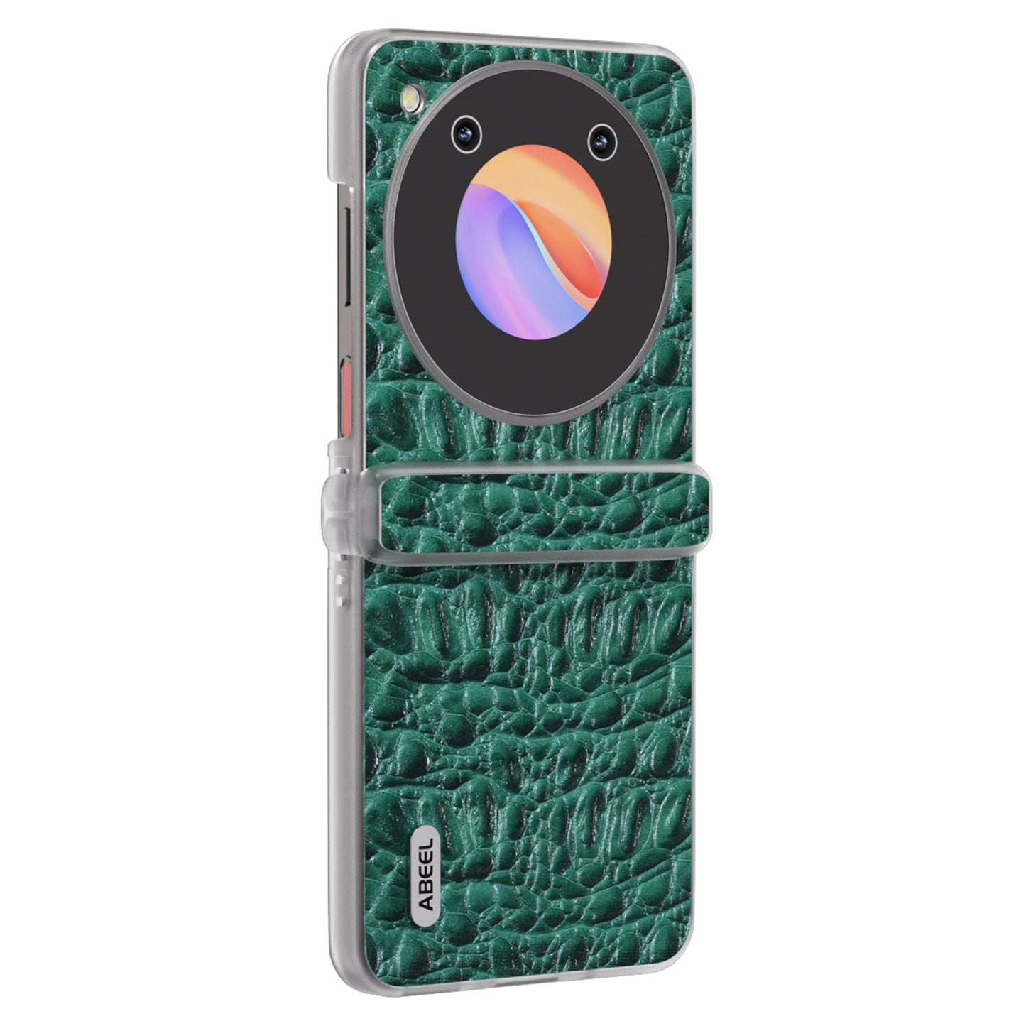 ABEEL For ZTE nubia Flip 5G Case Matte Clear Edge Canopy Texture Genuine Cow Leather Phone Cover - Green