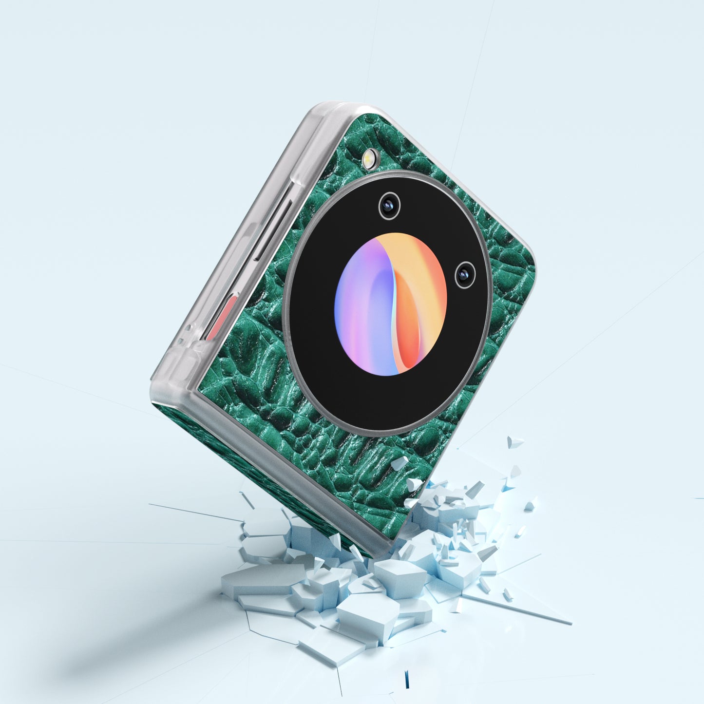 ABEEL For ZTE nubia Flip 5G Case Matte Clear Edge Canopy Texture Genuine Cow Leather Phone Cover - Green