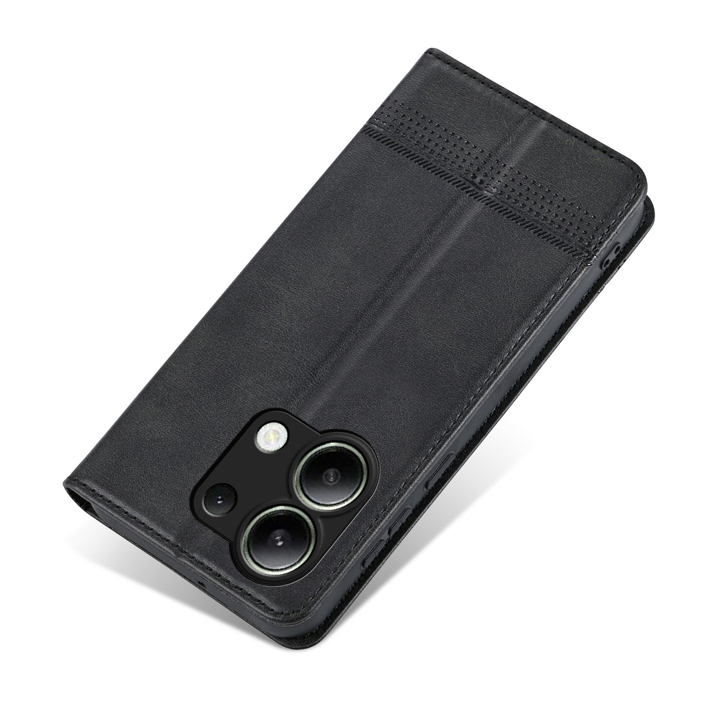 AZNS For Xiaomi Redmi Note 13 4G Wallet Case Leather Phone Cover Wholesale Supplier - Black