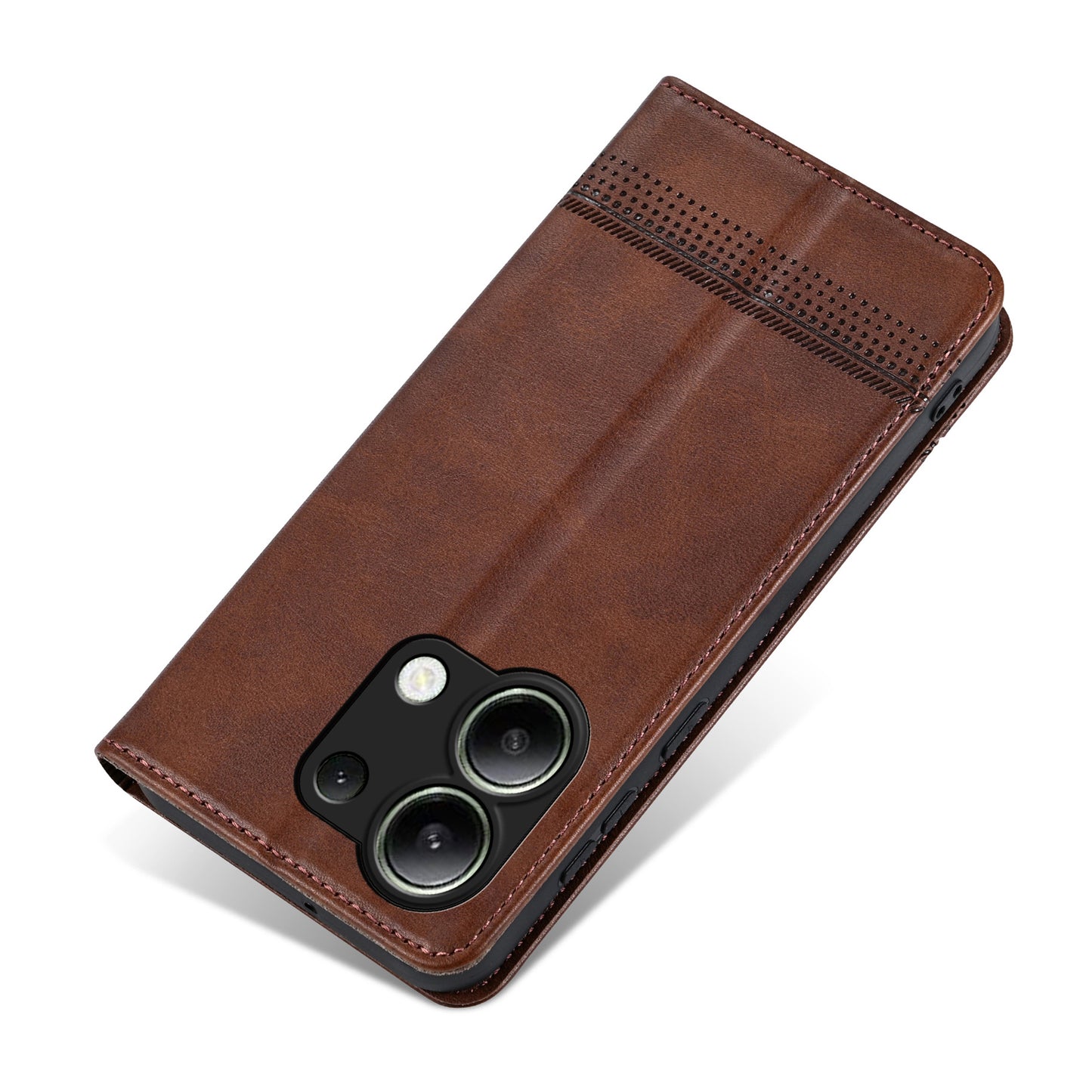AZNS For Xiaomi Redmi Note 13 4G Wallet Case Leather Phone Cover Wholesale Supplier - Coffee