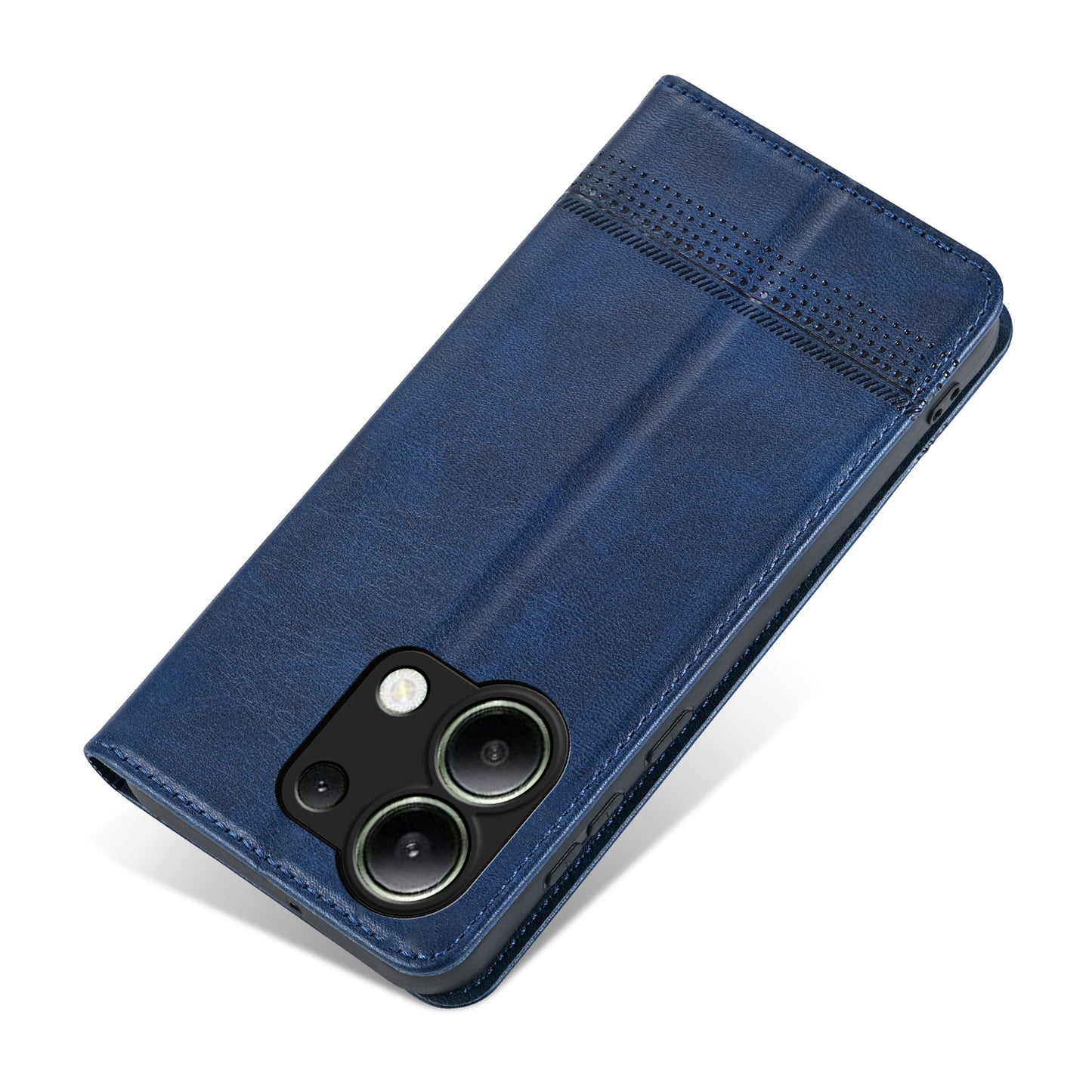 AZNS For Xiaomi Redmi Note 13 4G Wallet Case Leather Phone Cover Wholesale Supplier - Blue