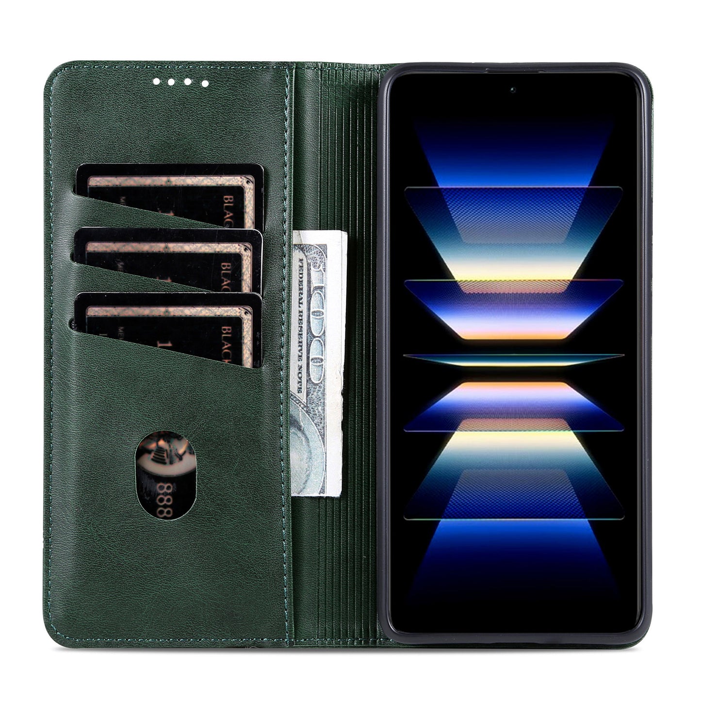 AZNS For Xiaomi Redmi Note 13 4G Wallet Case Leather Phone Cover Wholesale Supplier - Green