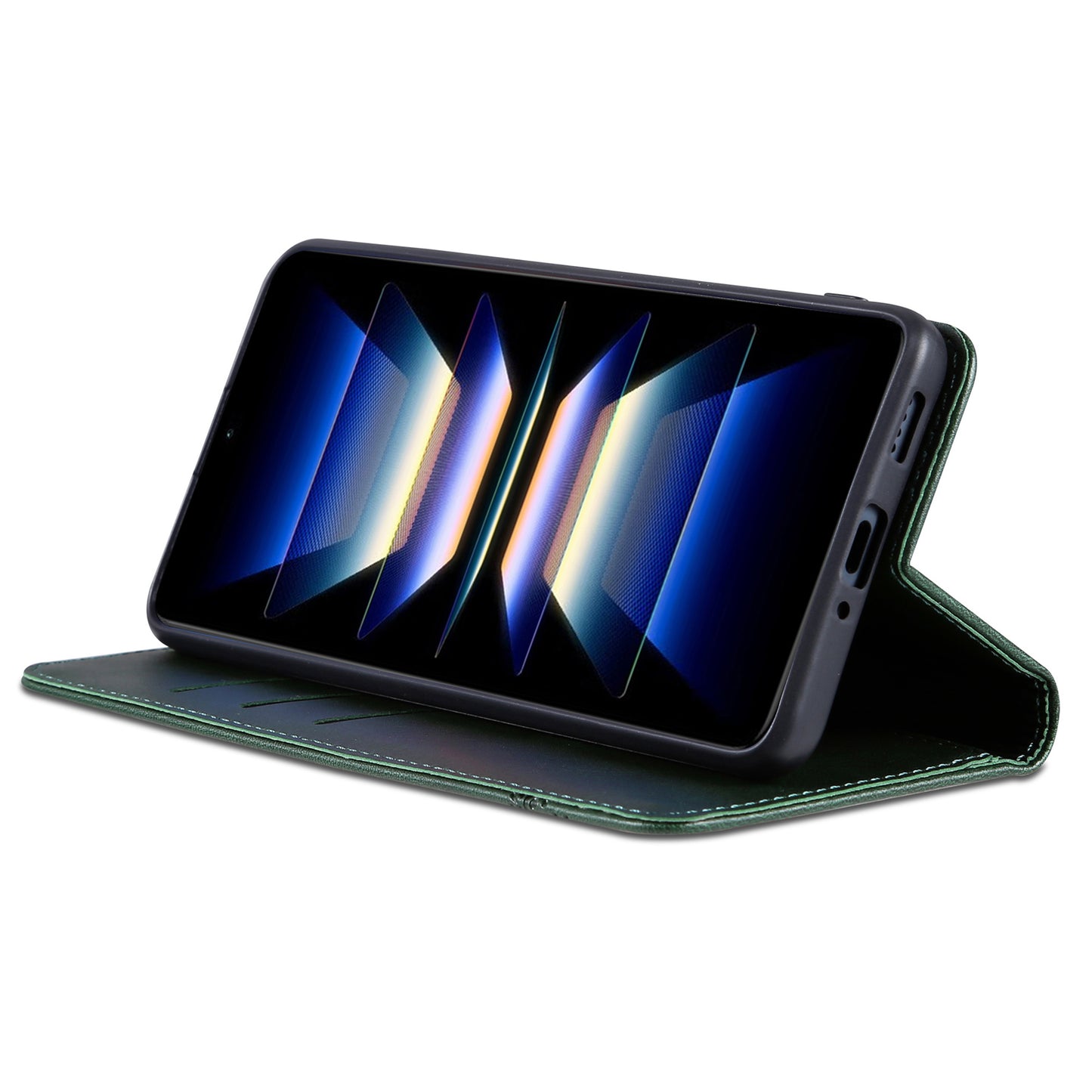 AZNS For Xiaomi Redmi Note 13 4G Wallet Case Leather Phone Cover Wholesale Supplier - Green