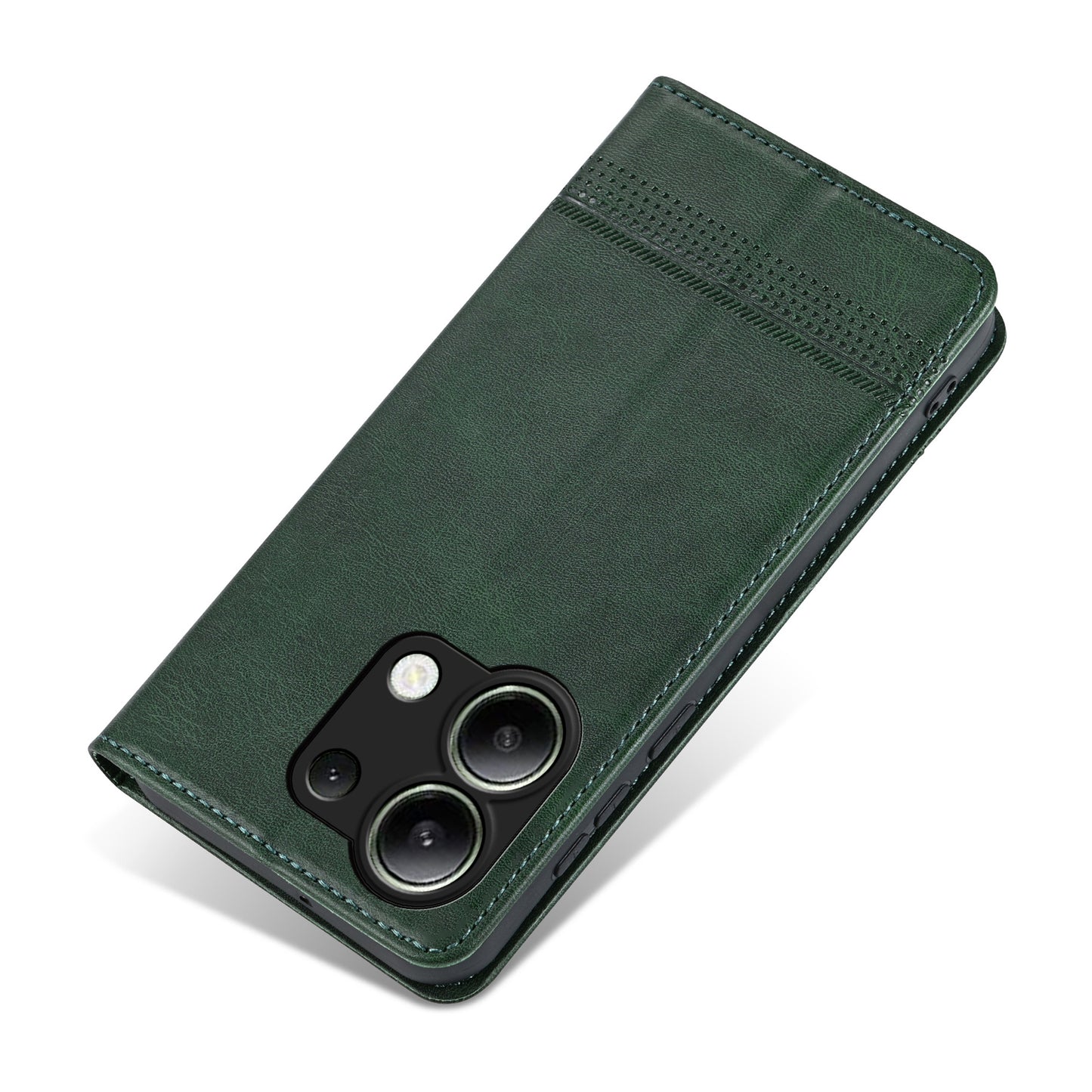 AZNS For Xiaomi Redmi Note 13 4G Wallet Case Leather Phone Cover Wholesale Supplier - Green