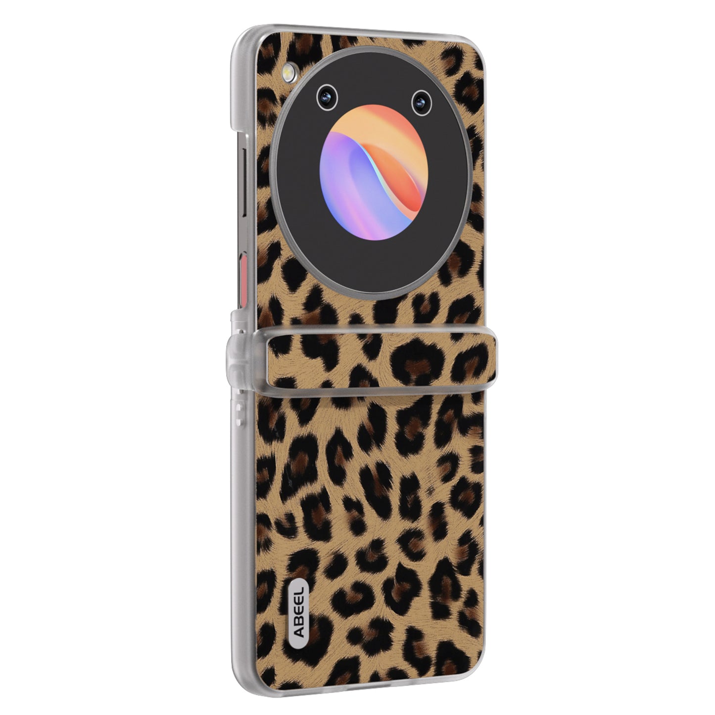 ABEEL For ZTE Libero Flip / nubia Flip 5G Case Clear Matte Edge Leather Leopard Print Texture Phone Cover - Champagne Gold