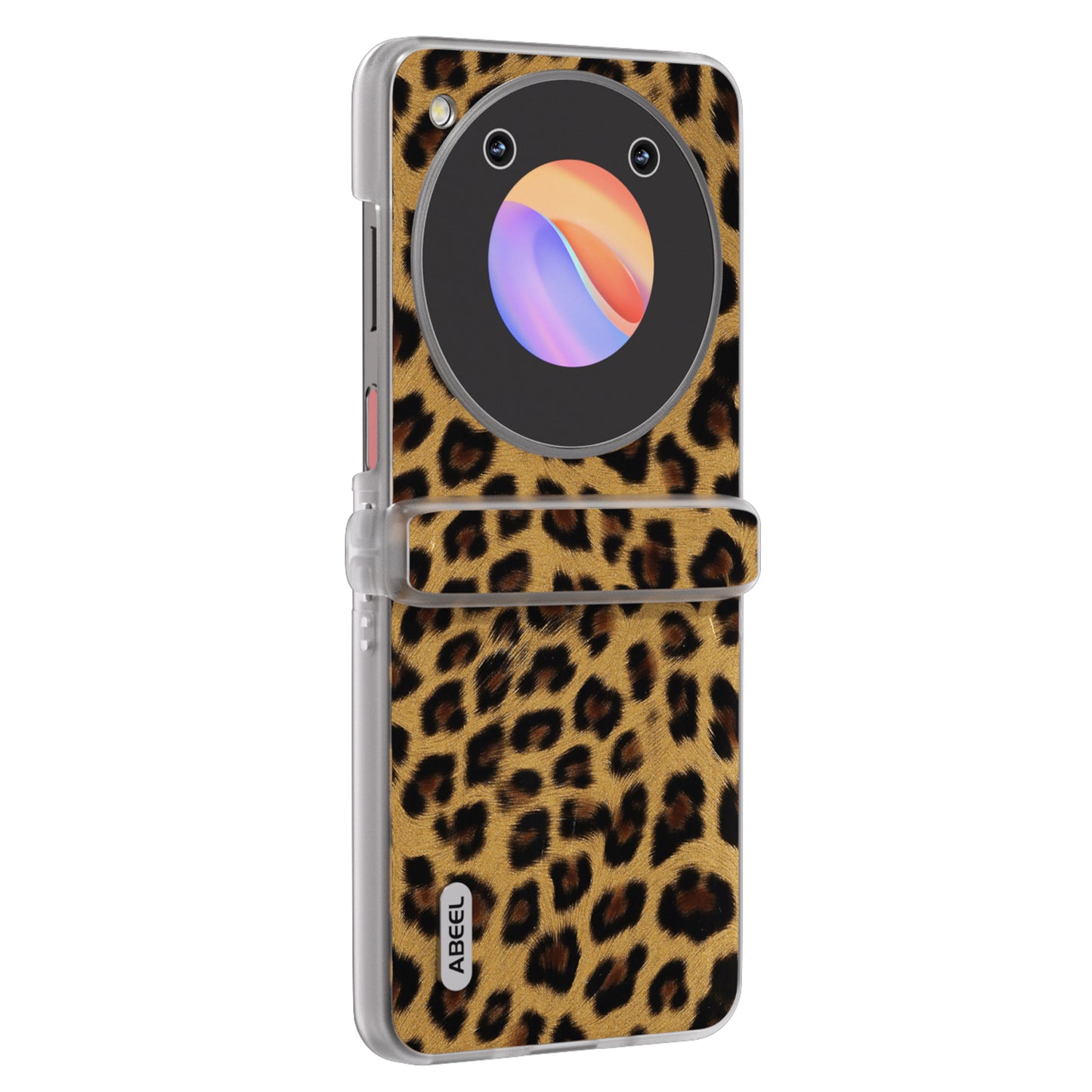 ABEEL For ZTE Libero Flip / nubia Flip 5G Case Clear Matte Edge Leather Leopard Print Texture Phone Cover - Gold