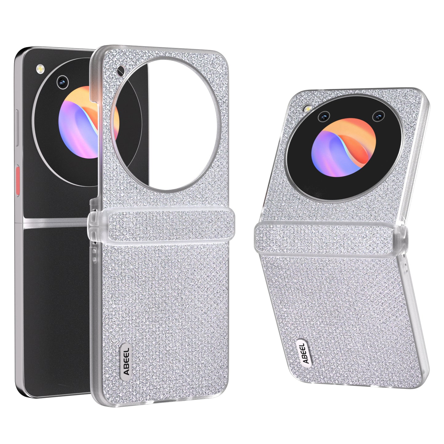 ABEEL For ZTE Libero Flip / nubia Flip 5G Case Diamond Textured PU Coated PC Matte Edge Phone Cover - Silver