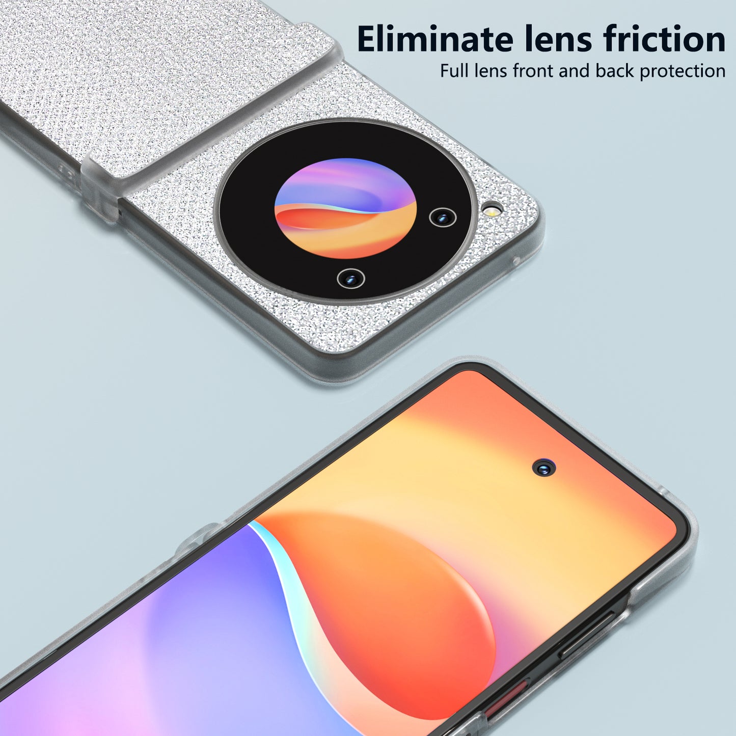 ABEEL For ZTE Libero Flip / nubia Flip 5G Case Diamond Textured PU Coated PC Matte Edge Phone Cover - Silver