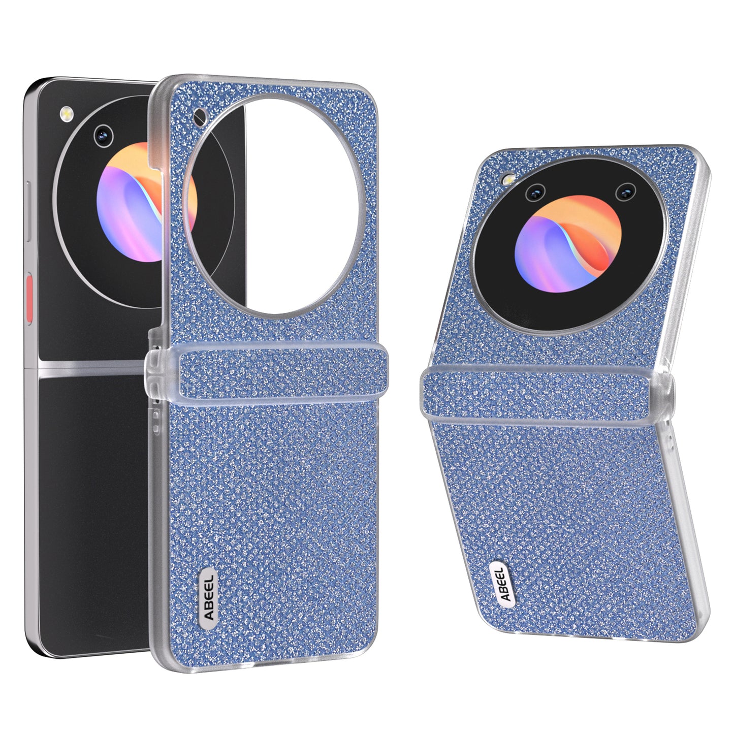 ABEEL For ZTE Libero Flip / nubia Flip 5G Case Diamond Textured PU Coated PC Matte Edge Phone Cover - Blue