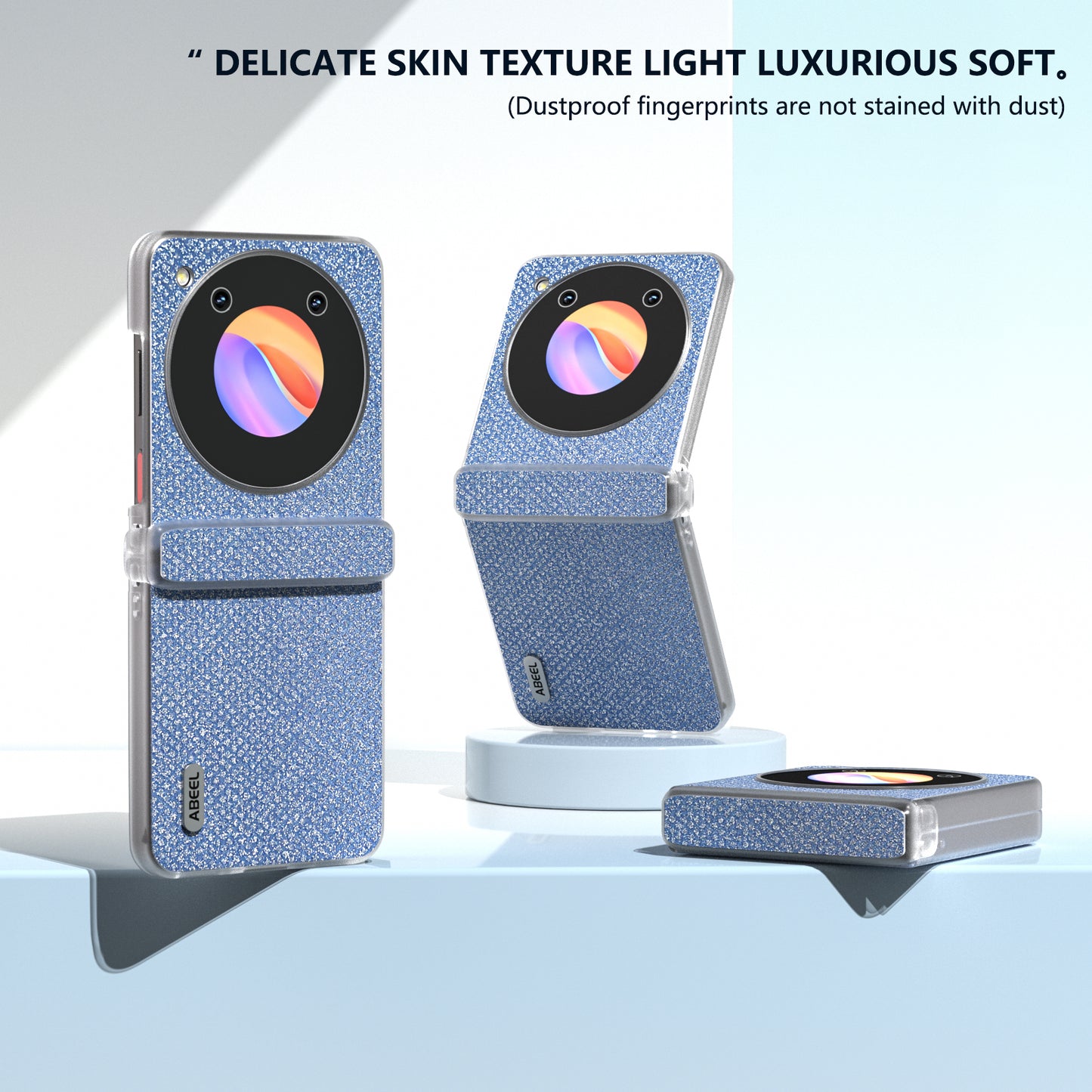 ABEEL For ZTE Libero Flip / nubia Flip 5G Case Diamond Textured PU Coated PC Matte Edge Phone Cover - Blue