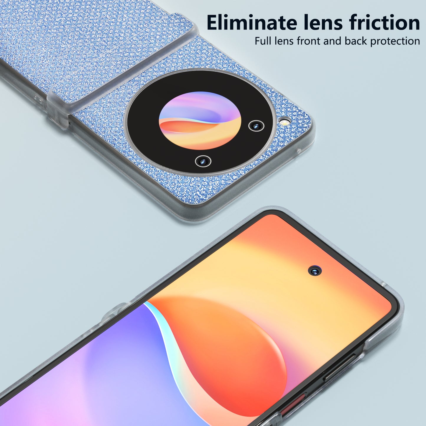 ABEEL For ZTE Libero Flip / nubia Flip 5G Case Diamond Textured PU Coated PC Matte Edge Phone Cover - Blue