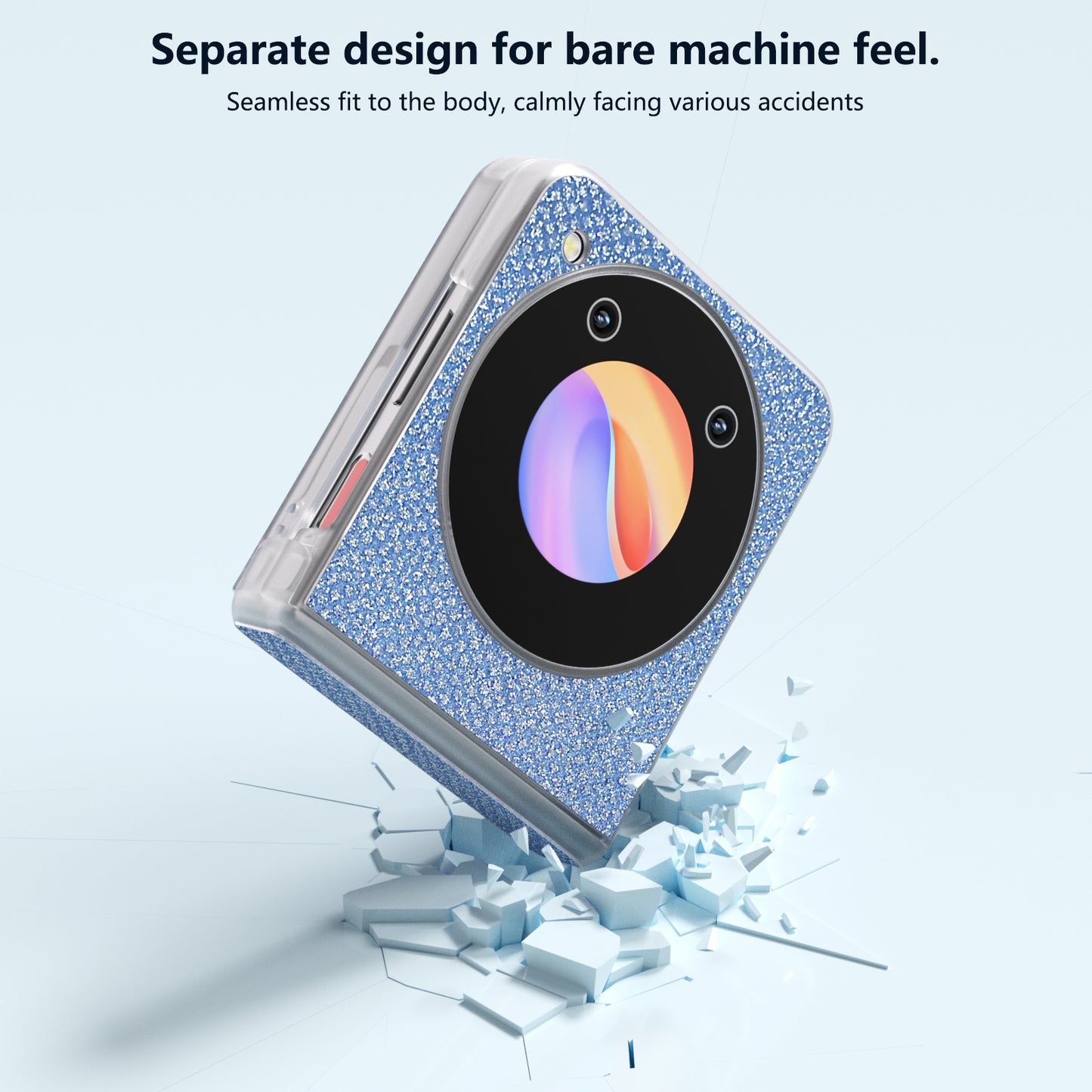 ABEEL For ZTE Libero Flip / nubia Flip 5G Case Diamond Textured PU Coated PC Matte Edge Phone Cover - Blue