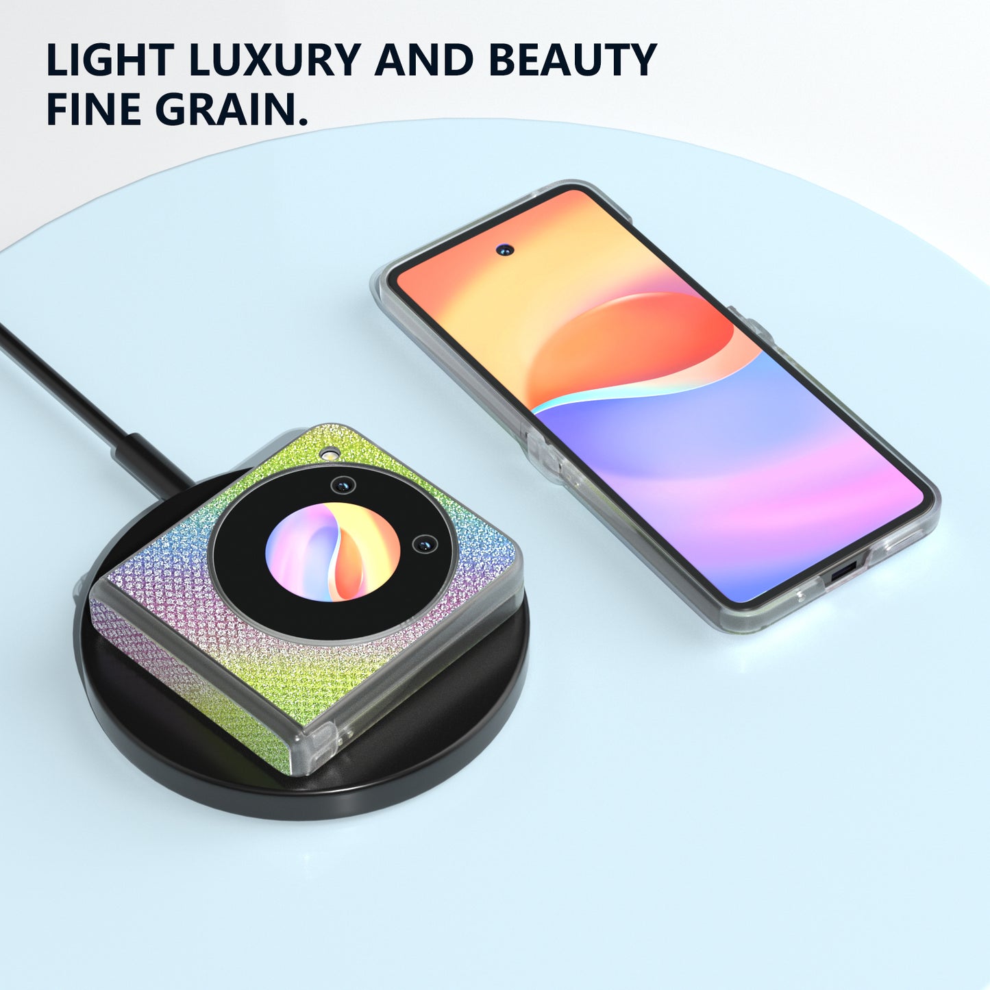 ABEEL For ZTE Libero Flip / nubia Flip 5G Case Diamond Textured PU Coated PC Matte Edge Phone Cover - Rainbow