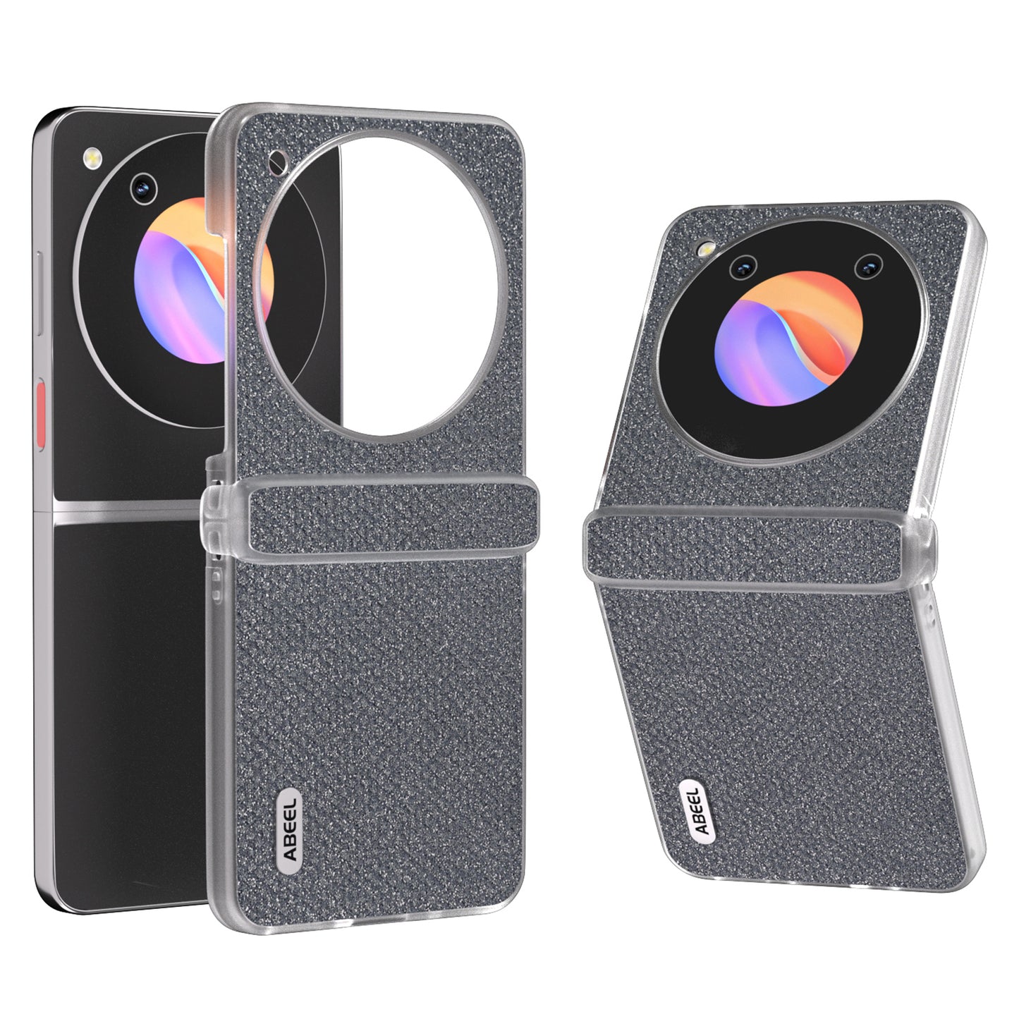 ABEEL For ZTE Libero Flip / nubia Flip 5G Case Diamond Textured PU Coated PC Matte Edge Phone Cover - Grey