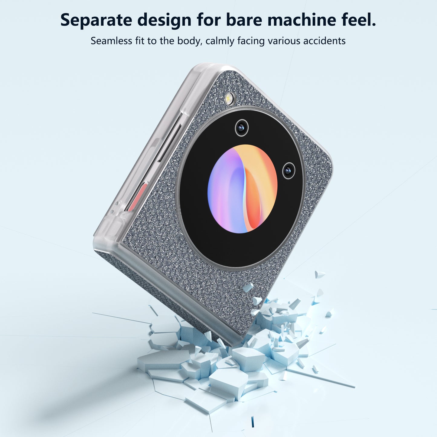 ABEEL For ZTE Libero Flip / nubia Flip 5G Case Diamond Textured PU Coated PC Matte Edge Phone Cover - Grey