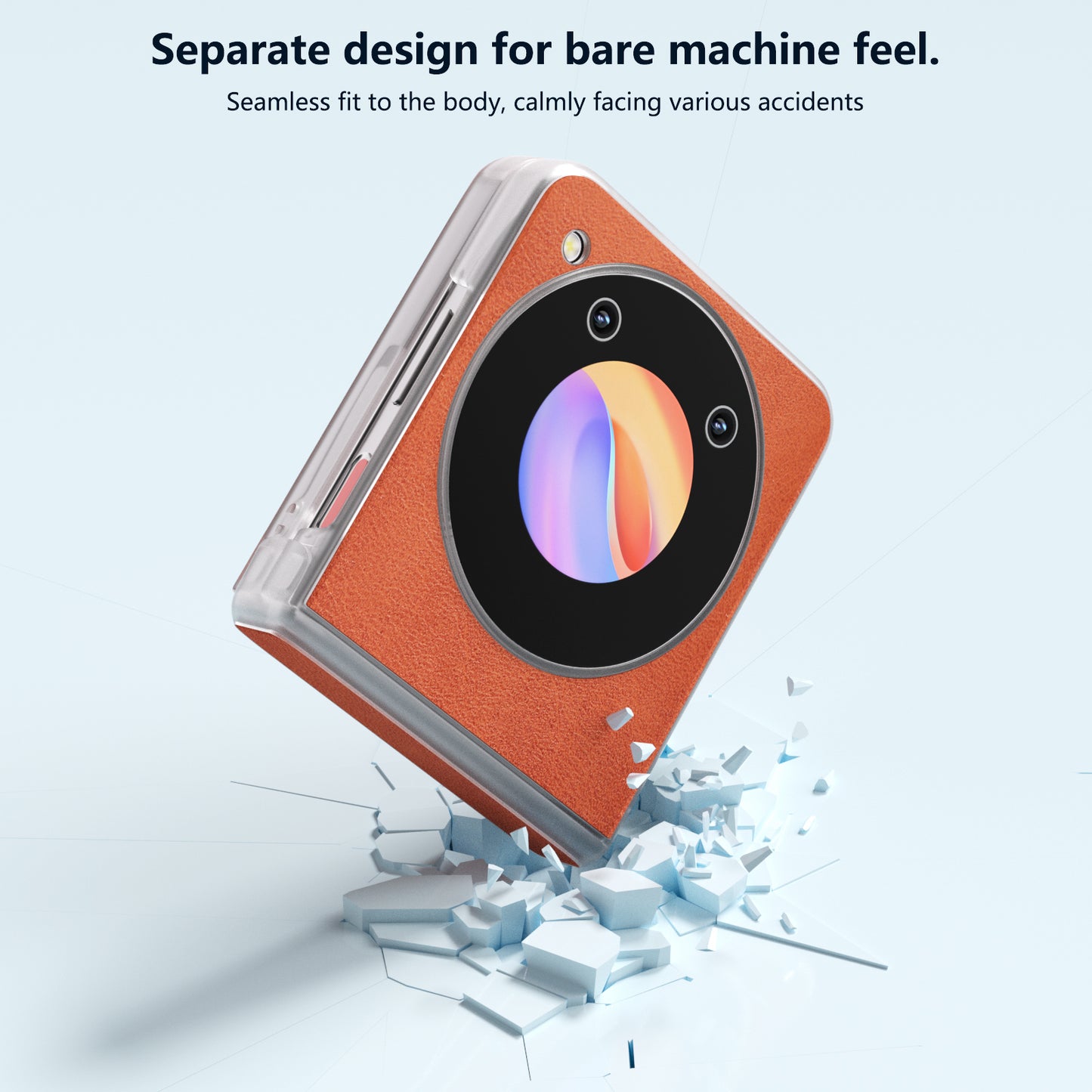 ABEEL For ZTE Libero Flip / nubia Flip 5G Case Leather Cowhide Texture Phone Shell with Clear Matte Edge - Brown