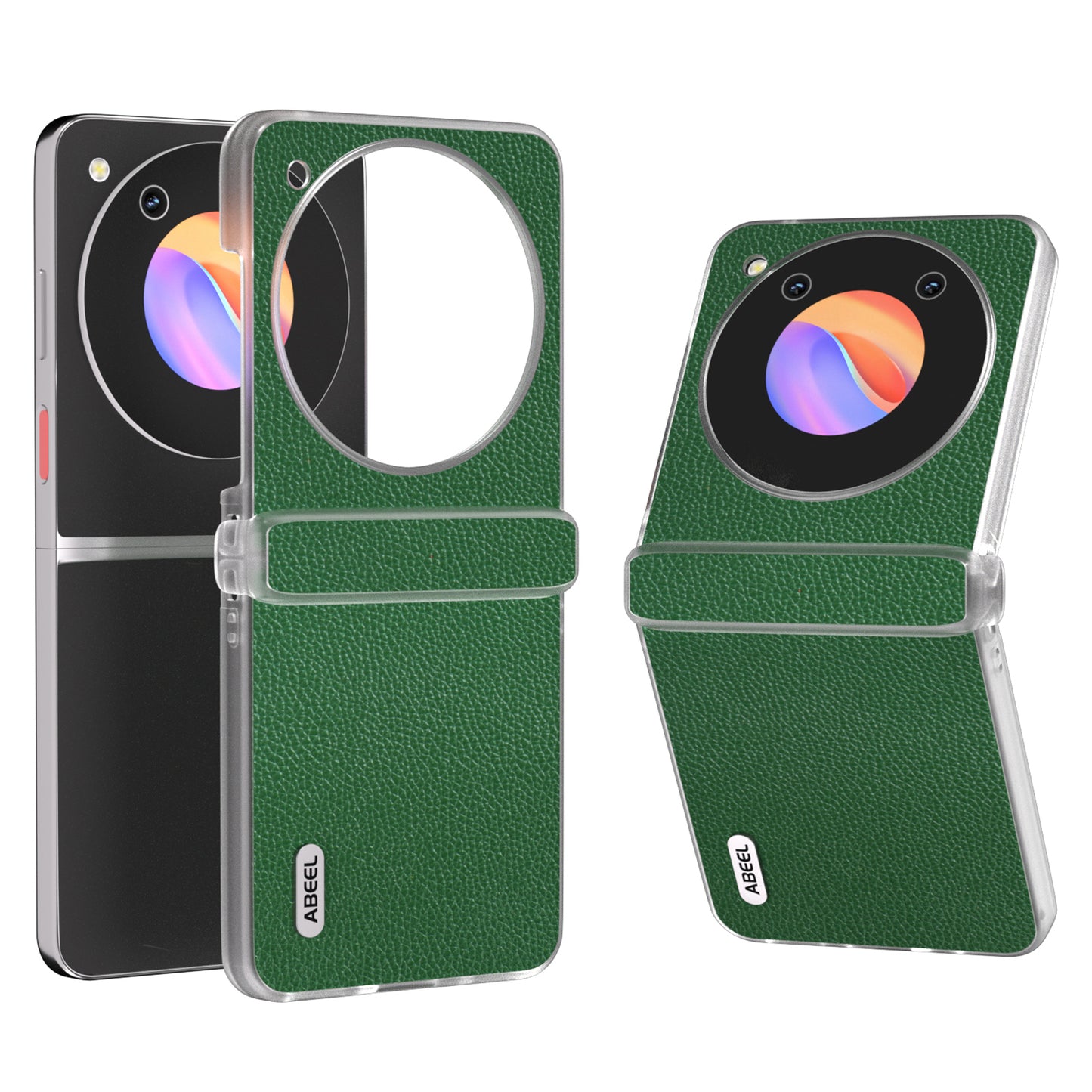 ABEEL For ZTE nubia Flip 5G / Libero Flip Case Matte Edge Cowhide Leather+PC Phone Cover - Green