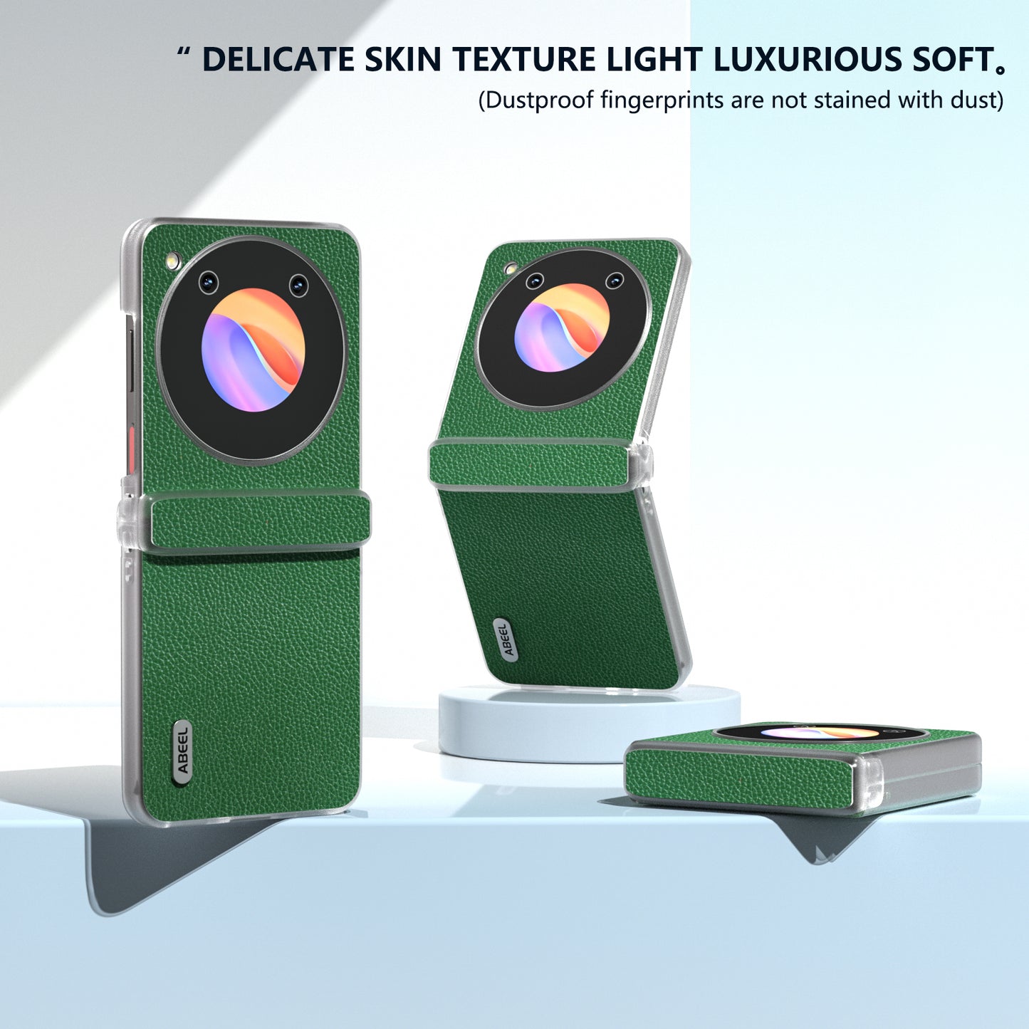 ABEEL For ZTE nubia Flip 5G / Libero Flip Case Matte Edge Cowhide Leather+PC Phone Cover - Green