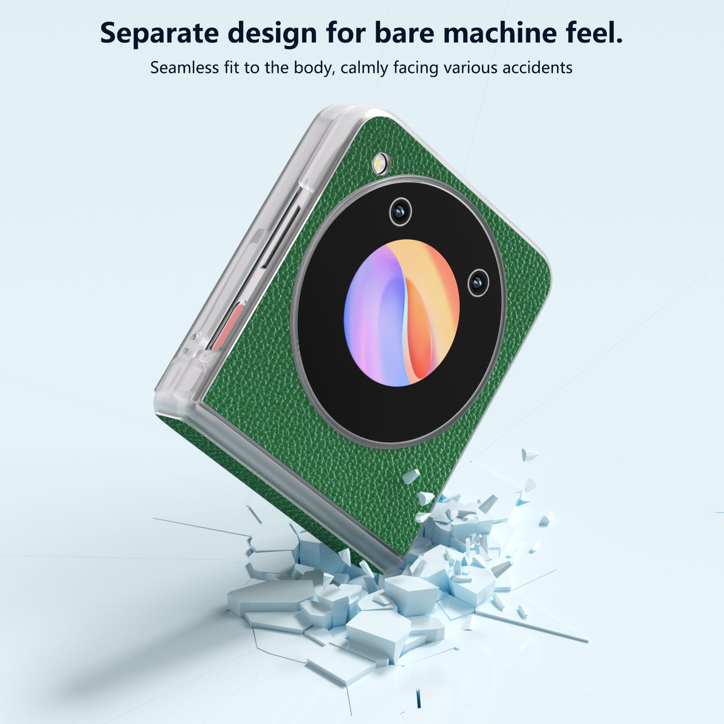 ABEEL For ZTE nubia Flip 5G / Libero Flip Case Matte Edge Cowhide Leather+PC Phone Cover - Green