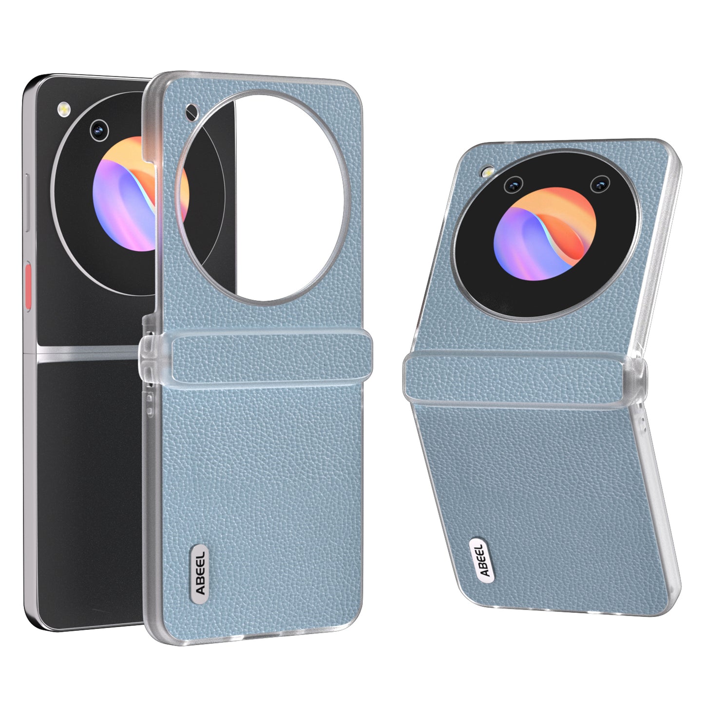 ABEEL For ZTE nubia Flip 5G / Libero Flip Case Matte Edge Cowhide Leather+PC Phone Cover - Baby Blue