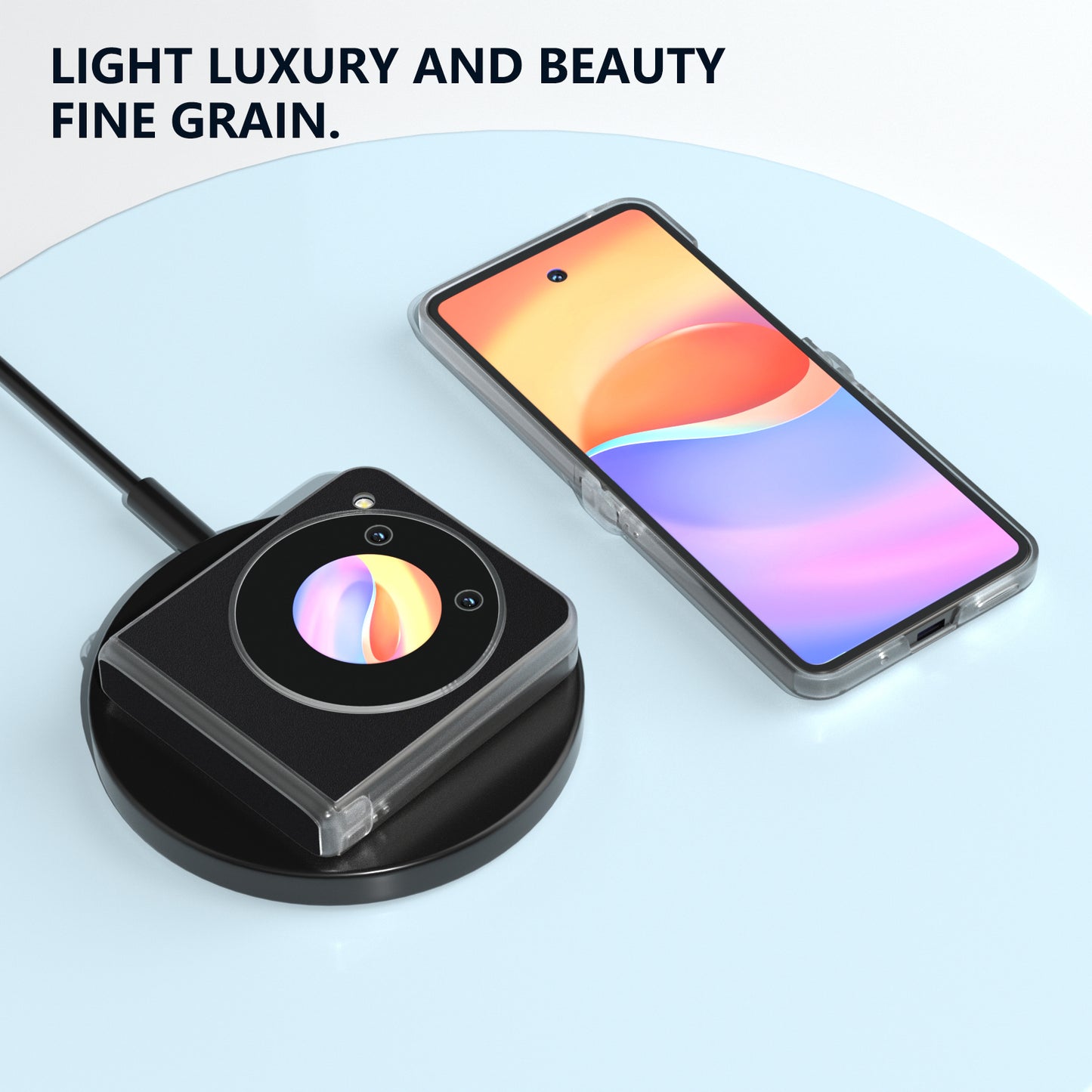 ABEEL For ZTE nubia Flip 5G / Libero Flip Case Cowhide Leather Soft Silk PC Phone Cover with Matte Edge - Black