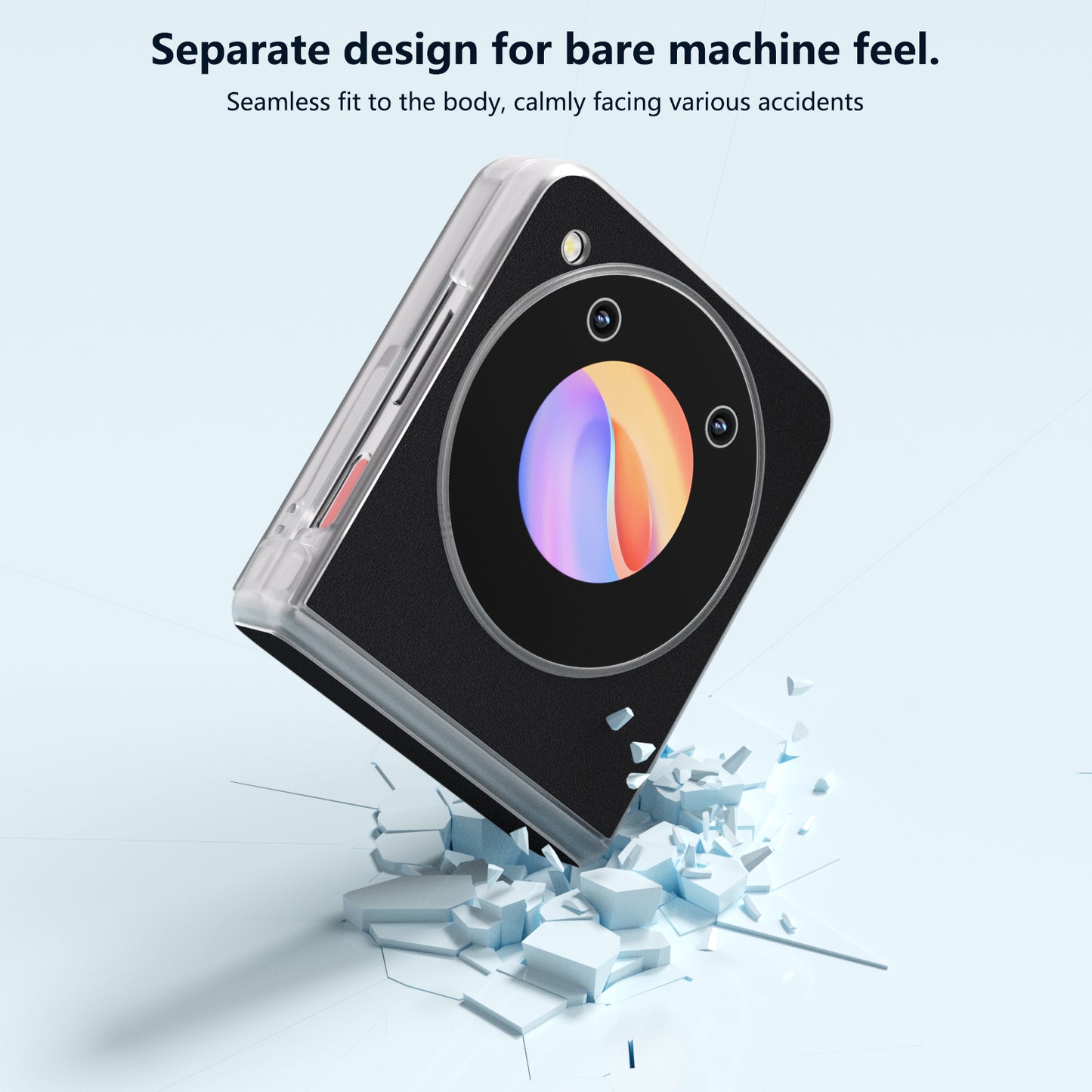 ABEEL For ZTE nubia Flip 5G / Libero Flip Case Cowhide Leather Soft Silk PC Phone Cover with Matte Edge - Black